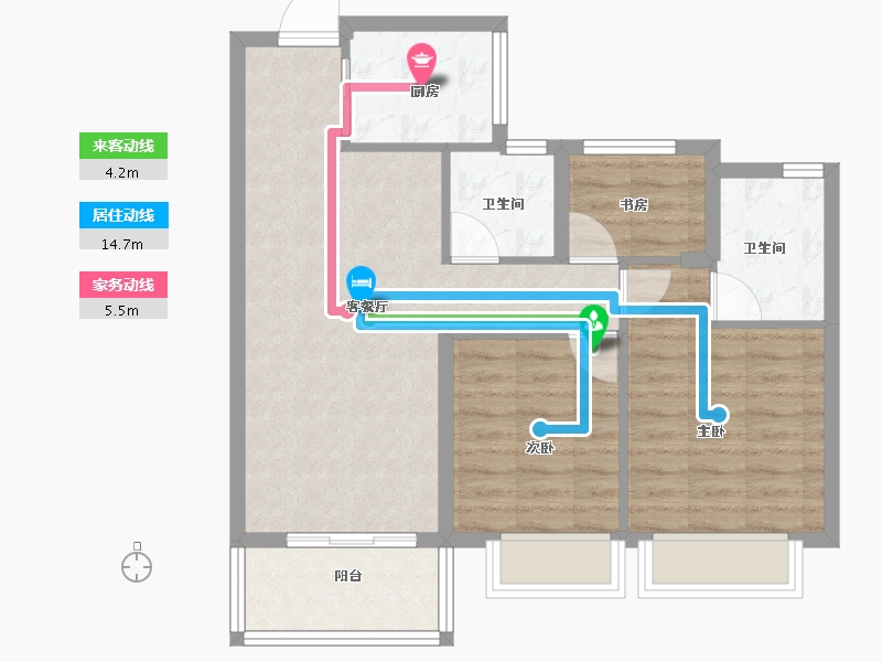 浙江省-绍兴市-水韵蓝湾-71.00-户型库-动静线