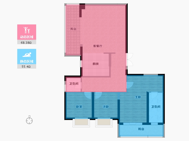 湖北省-武汉市-武汉城建·中央雲璟-111.55-户型库-动静分区