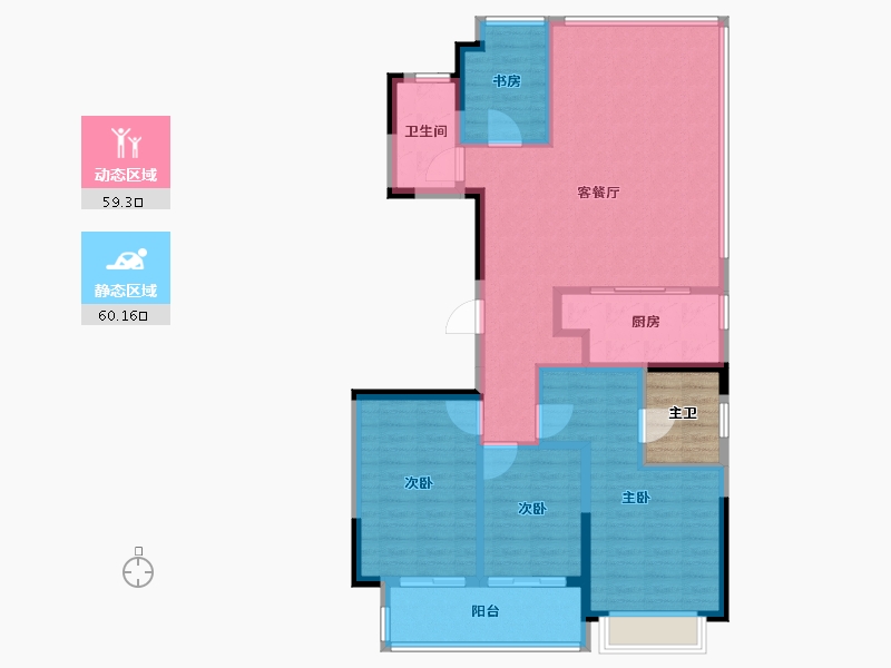 上海-上海市-中铁建万科朗拾花语-112.00-户型库-动静分区