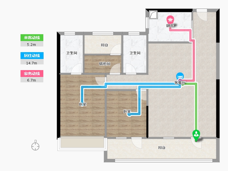 山东省-青岛市-诺德逸安居-104.62-户型库-动静线