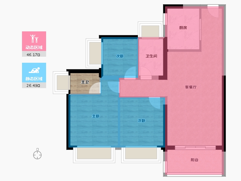 广东省-深圳市-创城云璞-67.20-户型库-动静分区