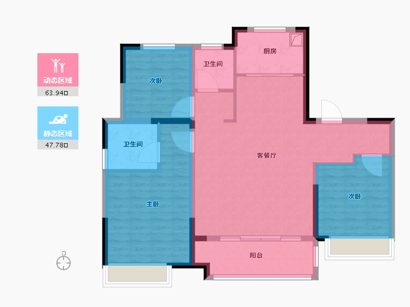 陕西省-榆林市-德通·宽州府-100.80-户型库-动静分区