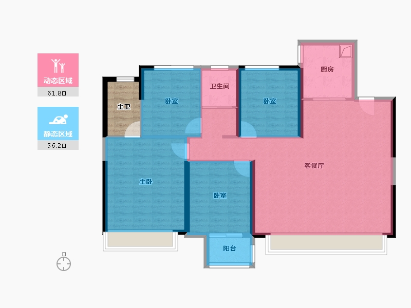 浙江省-嘉兴市-建发方洲·缦云府-111.53-户型库-动静分区