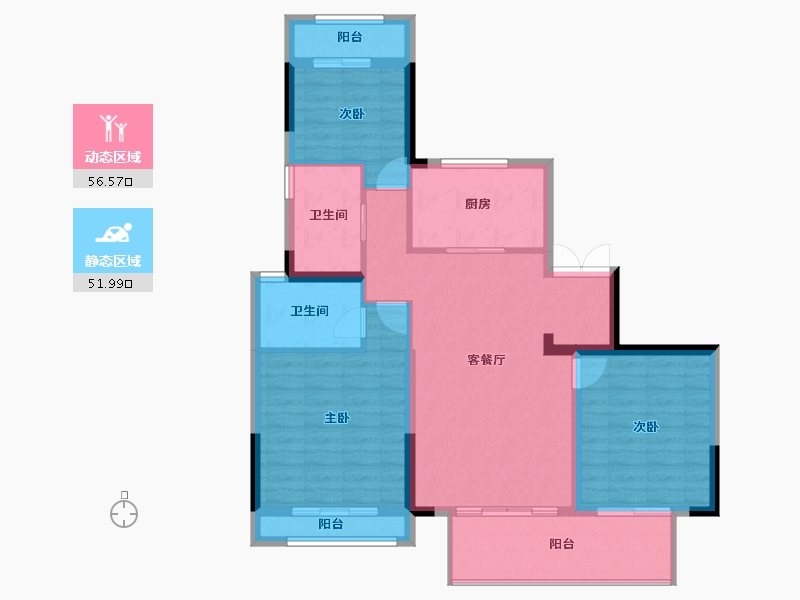 浙江省-温州市-水头·江南壹号院-98.00-户型库-动静分区