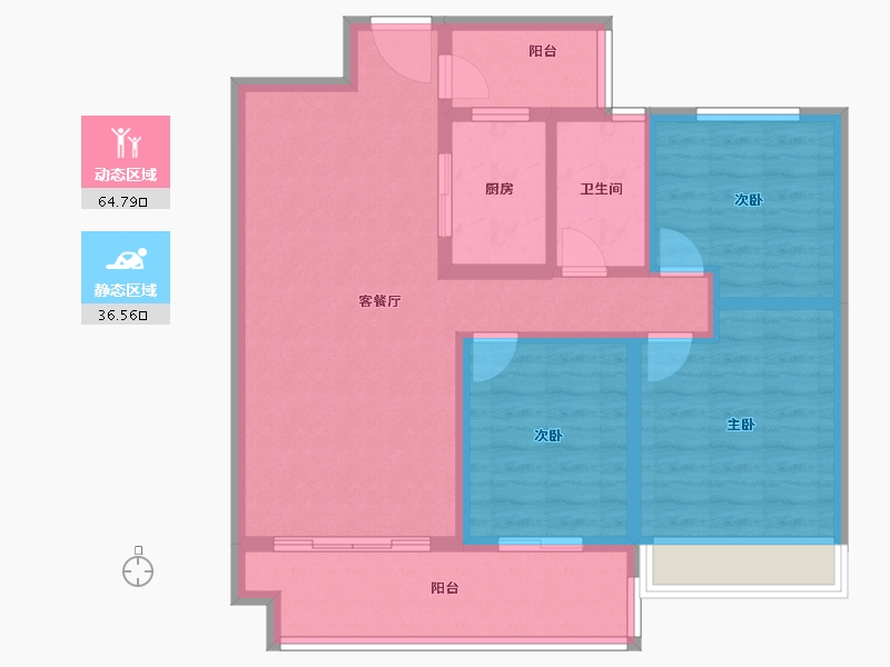 河南省-南阳市-金水港-90.40-户型库-动静分区