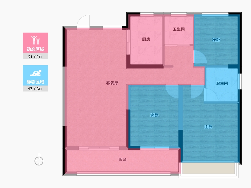 浙江省-嘉兴市-春天学府-94.00-户型库-动静分区