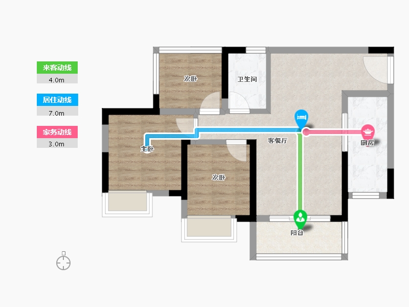 四川省-内江市-嘉宏·未来城-65.60-户型库-动静线