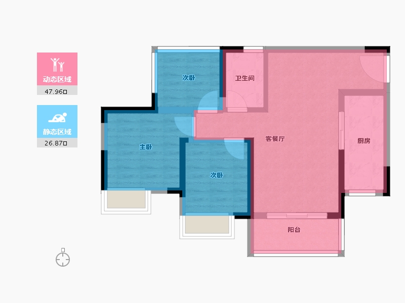 四川省-内江市-嘉宏·未来城-65.60-户型库-动静分区