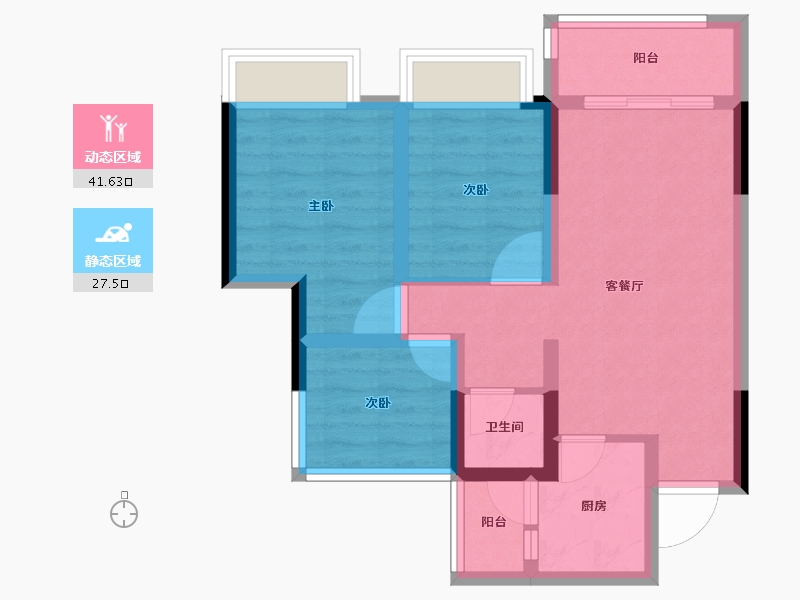 四川省-内江市-嘉宏·未来城-60.40-户型库-动静分区