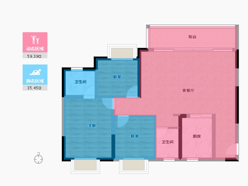 四川省-成都市-正兴紫瑞里-85.47-户型库-动静分区