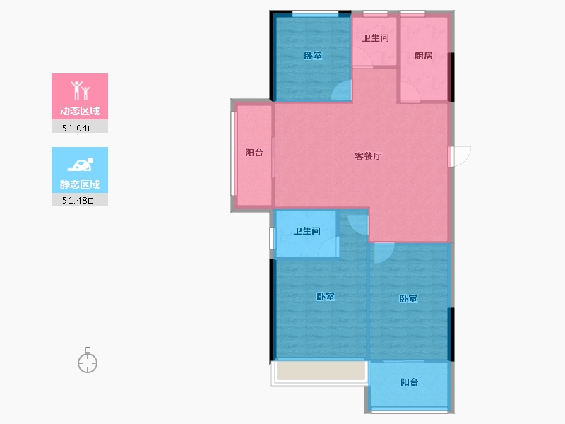 河南省-郑州市-谦祥·雲栖-93.77-户型库-动静分区