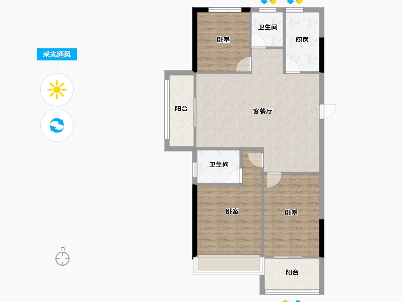 河南省-郑州市-谦祥·雲栖-93.77-户型库-采光通风