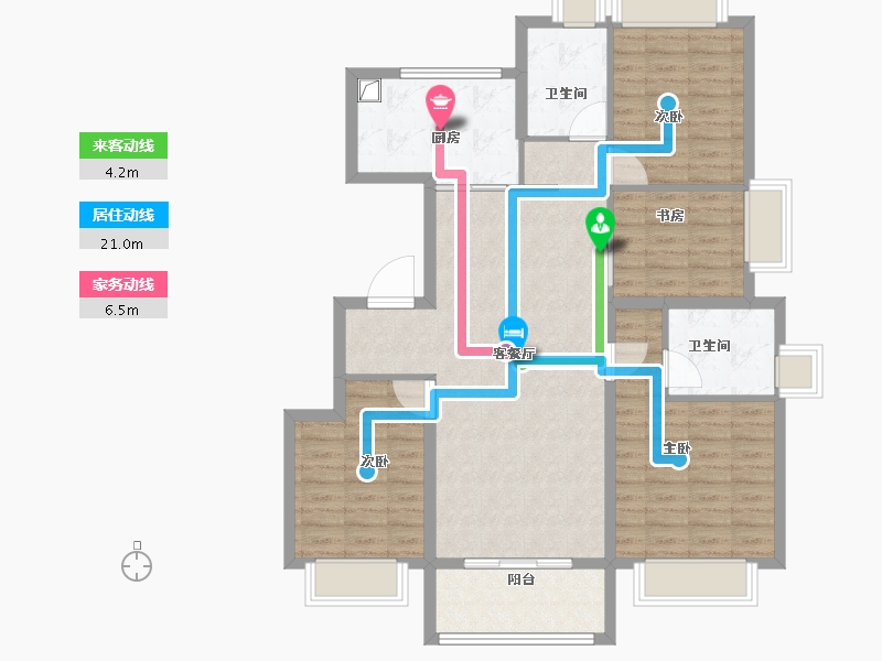 上海-上海市-天安1号-104.00-户型库-动静线