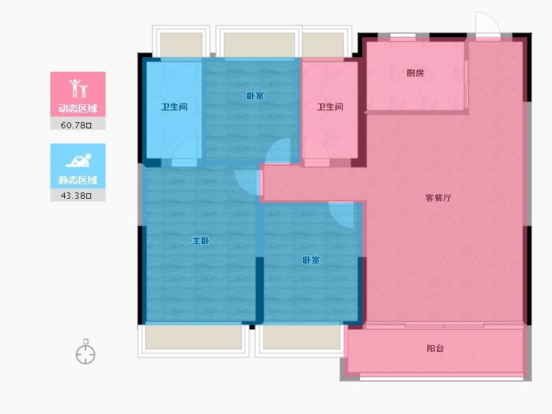 上海-上海市-中国铁建花语前湾-94.40-户型库-动静分区