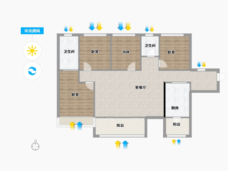 四川省-成都市-天府菁萃里二期-116.13-户型库-采光通风