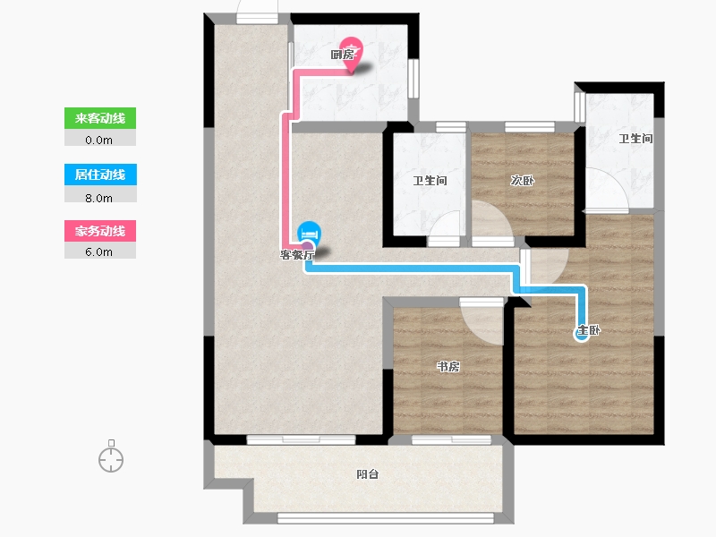 陕西省-西安市-电建·阎良洺悦府-88.00-户型库-动静线