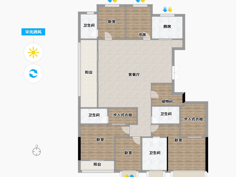 浙江省-杭州市-滨江建杭国泰棠前嘉悦府-189.77-户型库-采光通风