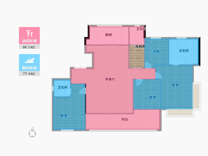 浙江省-宁波市-万科·观澜映象-156.93-户型库-动静分区