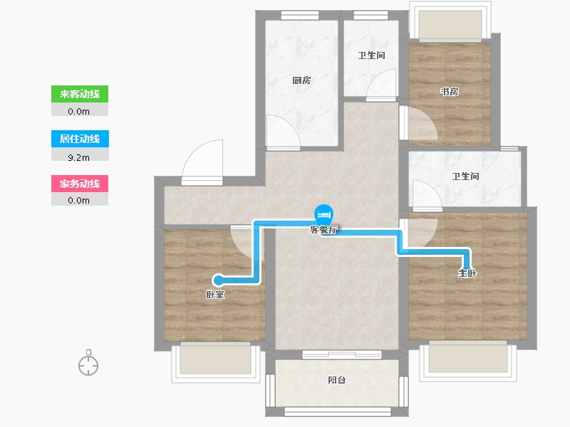 上海-上海市-浦发东望-65.77-户型库-动静线