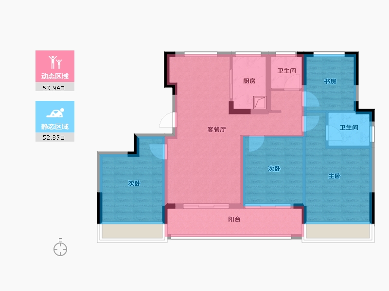 浙江省-台州市-高速·云曜芳华-94.58-户型库-动静分区