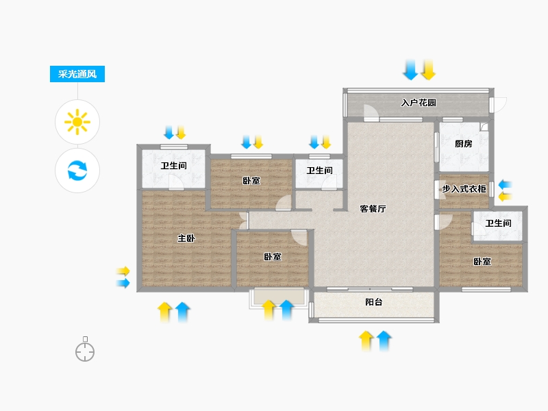 山东省-济南市-荣盛华府-145.65-户型库-采光通风