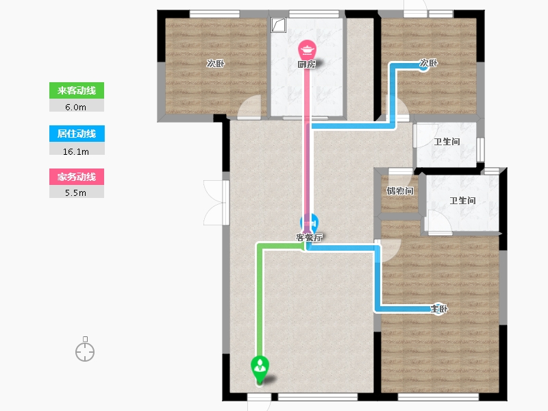 河北省-廊坊市-上善颐园含芳苑2期-109.51-户型库-动静线