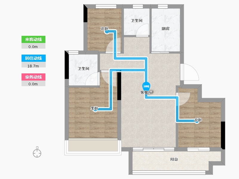 浙江省-绍兴市-蓝城·春风蘭园-72.00-户型库-动静线