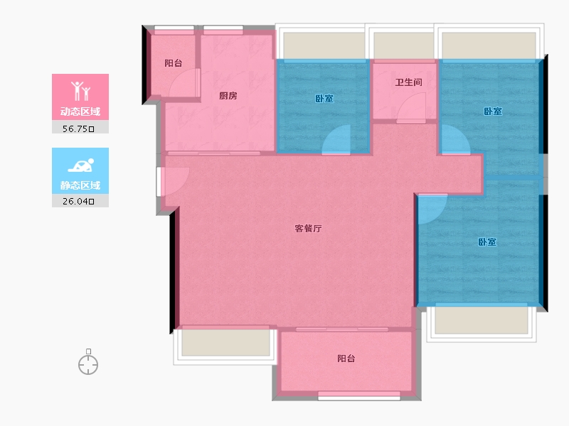 广东省-深圳市-岗宏翰林汇-75.67-户型库-动静分区