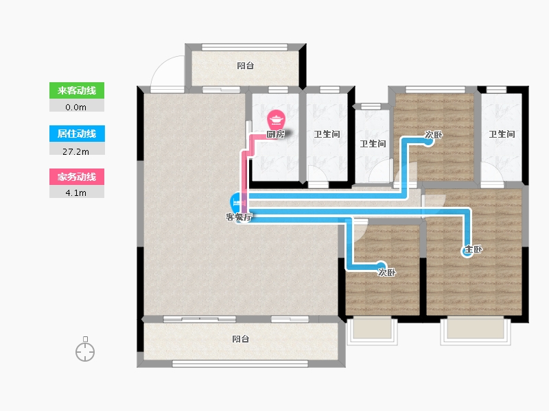 陕西省-西安市-电建·阎良洺悦府-126.00-户型库-动静线