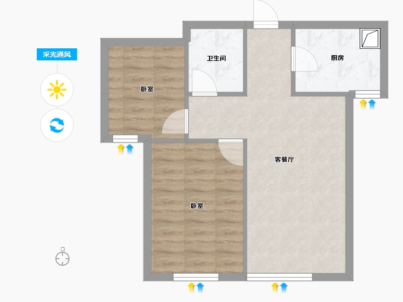 青海省-西宁市-泰来阳光-51.13-户型库-采光通风