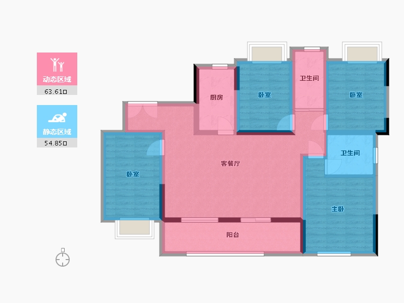 陕西省-汉中市-晨晖帝璟-104.94-户型库-动静分区