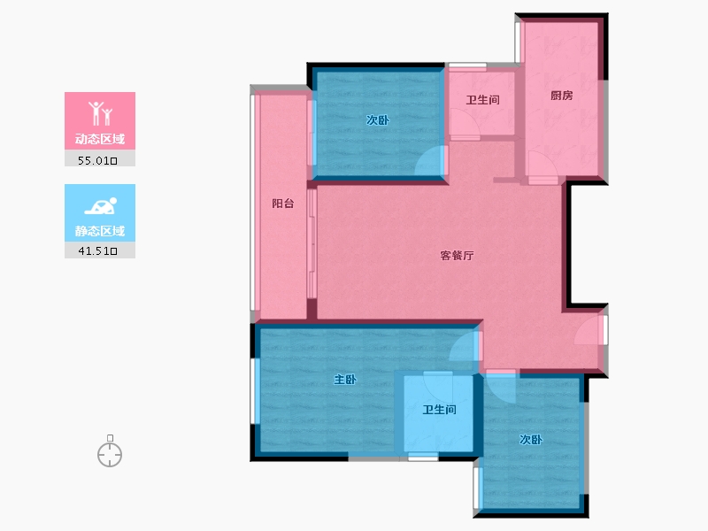 陕西省-西安市-鼎丰源碧馨苑-92.01-户型库-动静分区