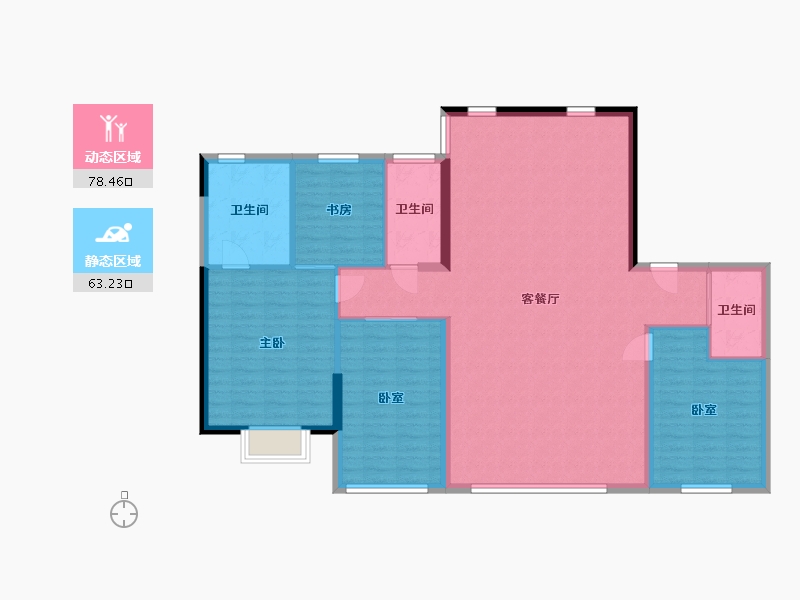 浙江省-嘉兴市-鸿翔东望樾府-153.60-户型库-动静分区