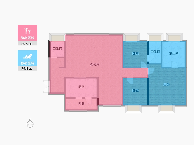 广东省-珠海市-横琴华发金融城·横琴玺-124.02-户型库-动静分区