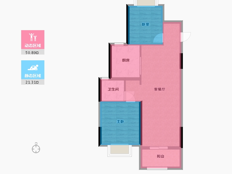 上海-上海市-尚湾林语-64.80-户型库-动静分区