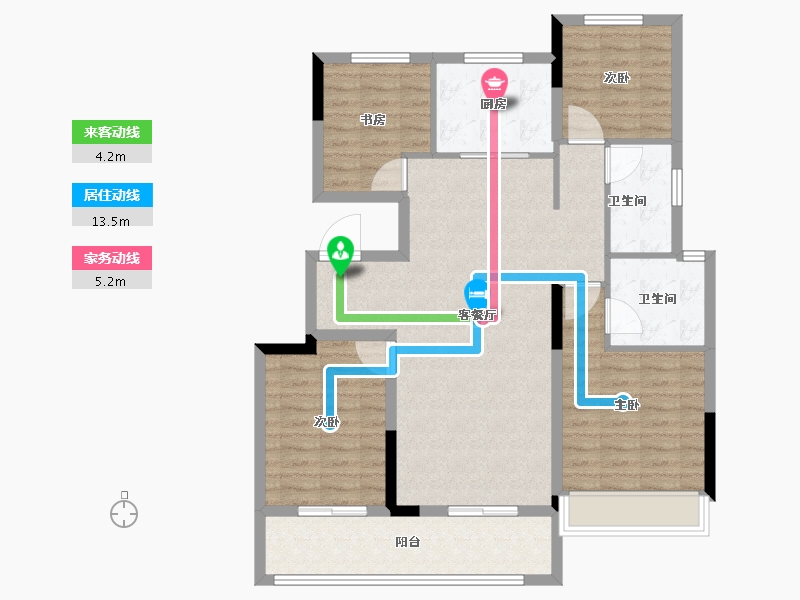 浙江省-绍兴市-蓝城·春风蘭园-102.00-户型库-动静线