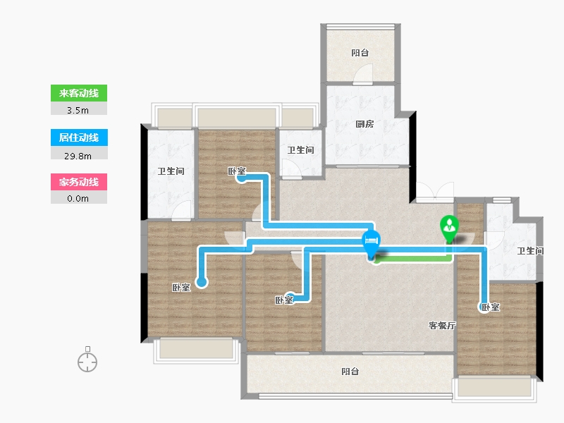 湖北省-武汉市-武汉城建·中央雲璟-141.32-户型库-动静线