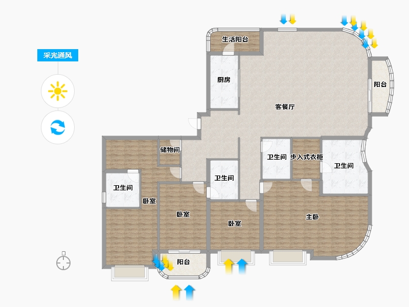 上海-上海市-世纪前滩·天汇-228.32-户型库-采光通风