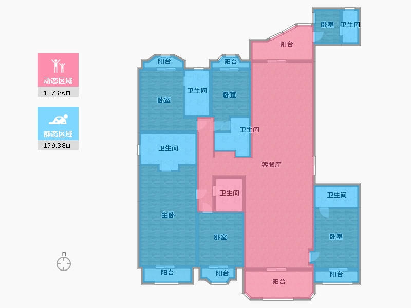 广东省-广州市-星河湾·半岛五號-259.22-户型库-动静分区