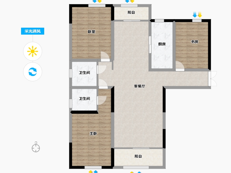 山东省-济南市-城投西江华府-123.80-户型库-采光通风