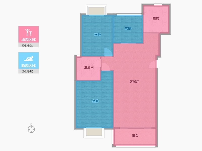 江西省-南昌市-沙井街道理想家园社区-83.20-户型库-动静分区