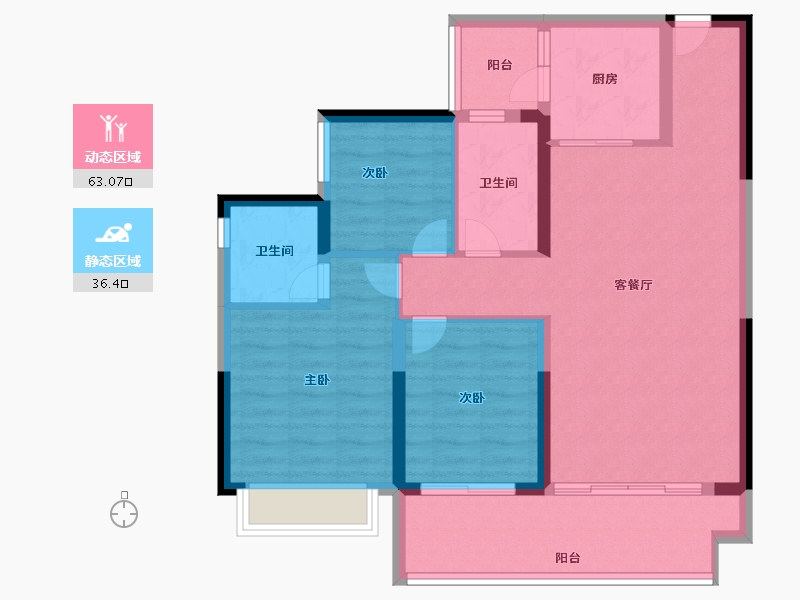 广东省-中山市-锦绣国际花城-89.00-户型库-动静分区