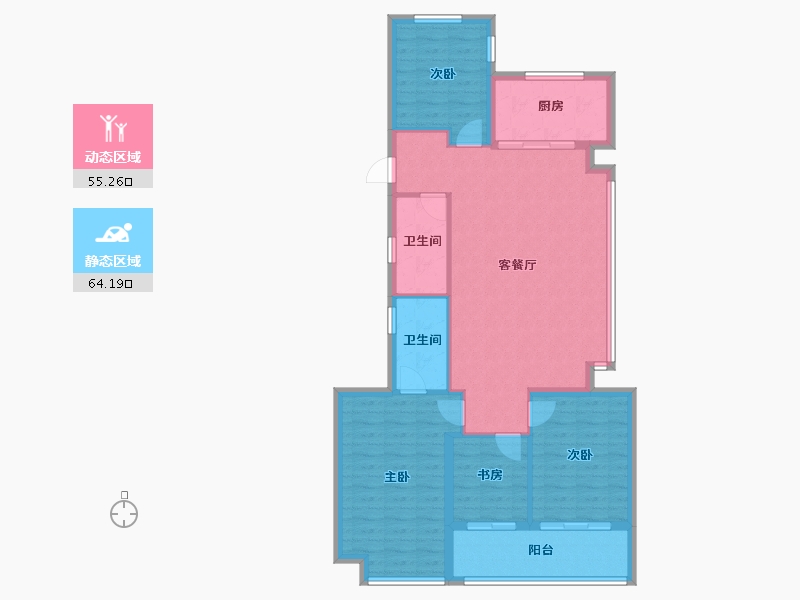 浙江省-杭州市-绿城·燕语春风居-102.40-户型库-动静分区