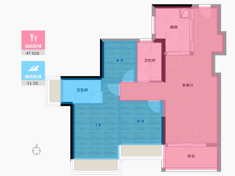 广东省-深圳市-星河盛境3期-70.44-户型库-动静分区