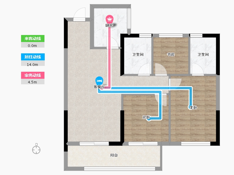 浙江省-宁波市-璟云府-79.00-户型库-动静线