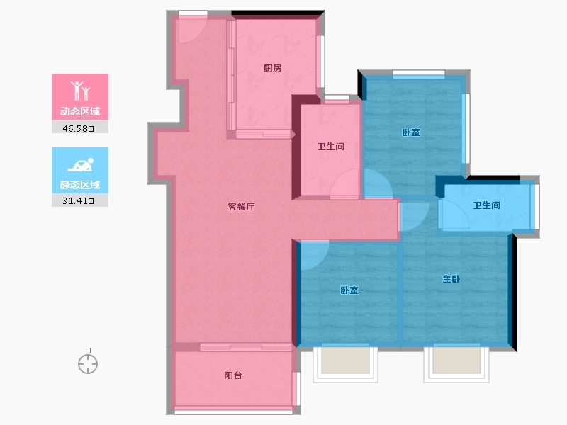 广东省-深圳市-星河盛境3期-69.60-户型库-动静分区