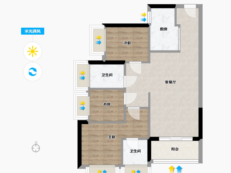 广东省-深圳市-福汇阁-69.90-户型库-采光通风