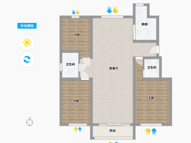 山西省-朔州市-云东花园-114.90-户型库-采光通风