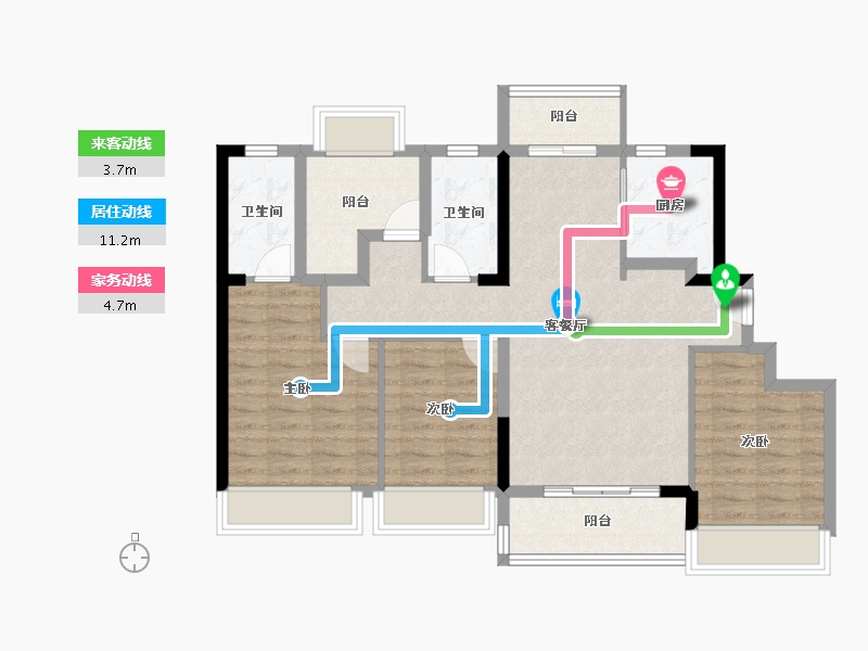 广东省-珠海市-华发水岸新城·水岸华府-87.82-户型库-动静线