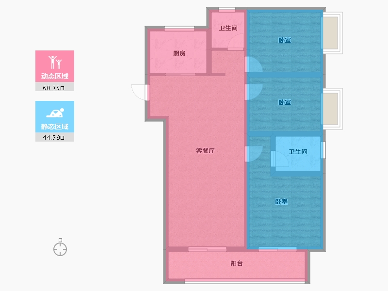 山西省-临汾市-光宇·誉品-93.60-户型库-动静分区